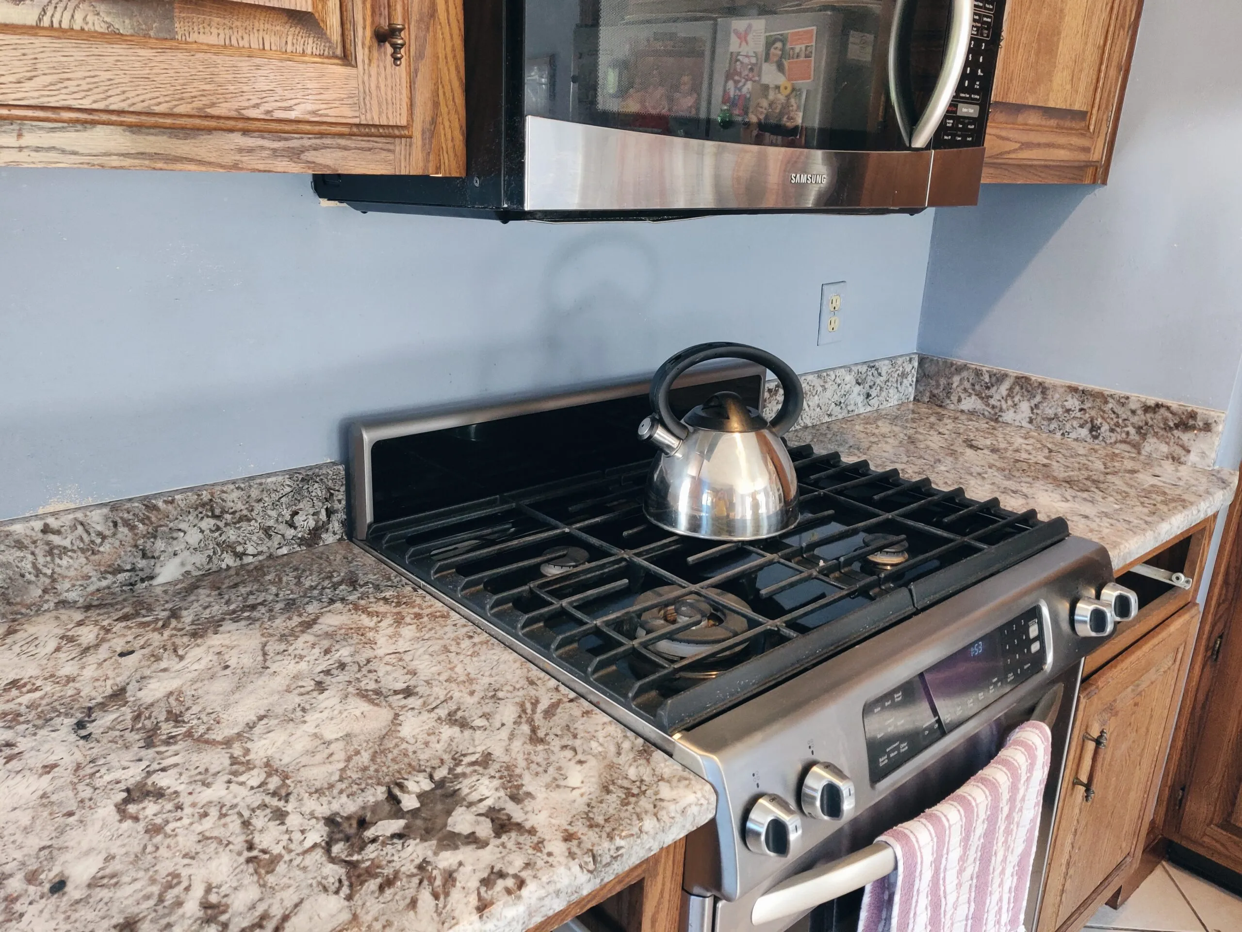 Granite kitchen countertop near stove in Ludlow MA