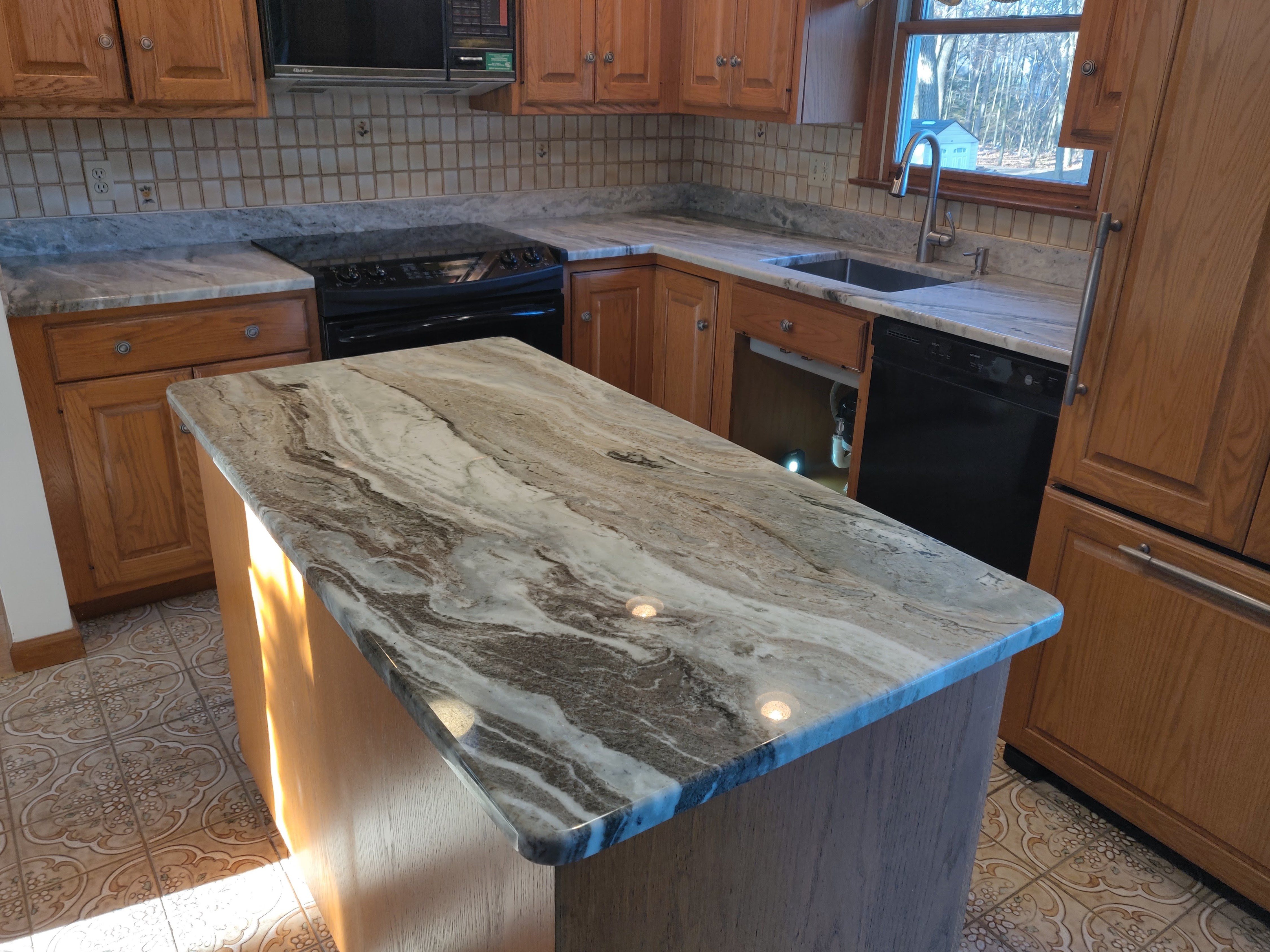 Close-up of granite veining pattern detail