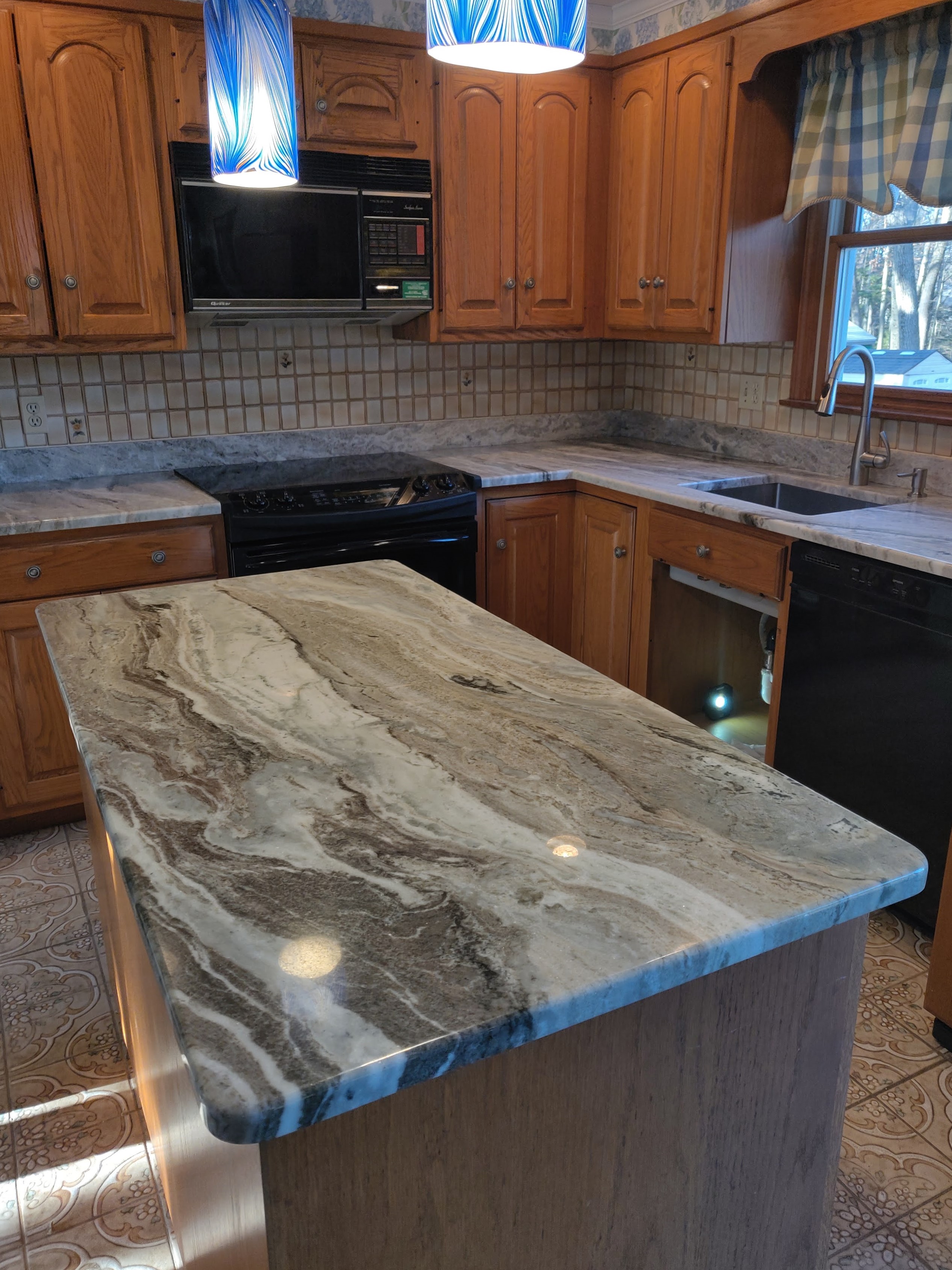 Granite edge profile and finish detail