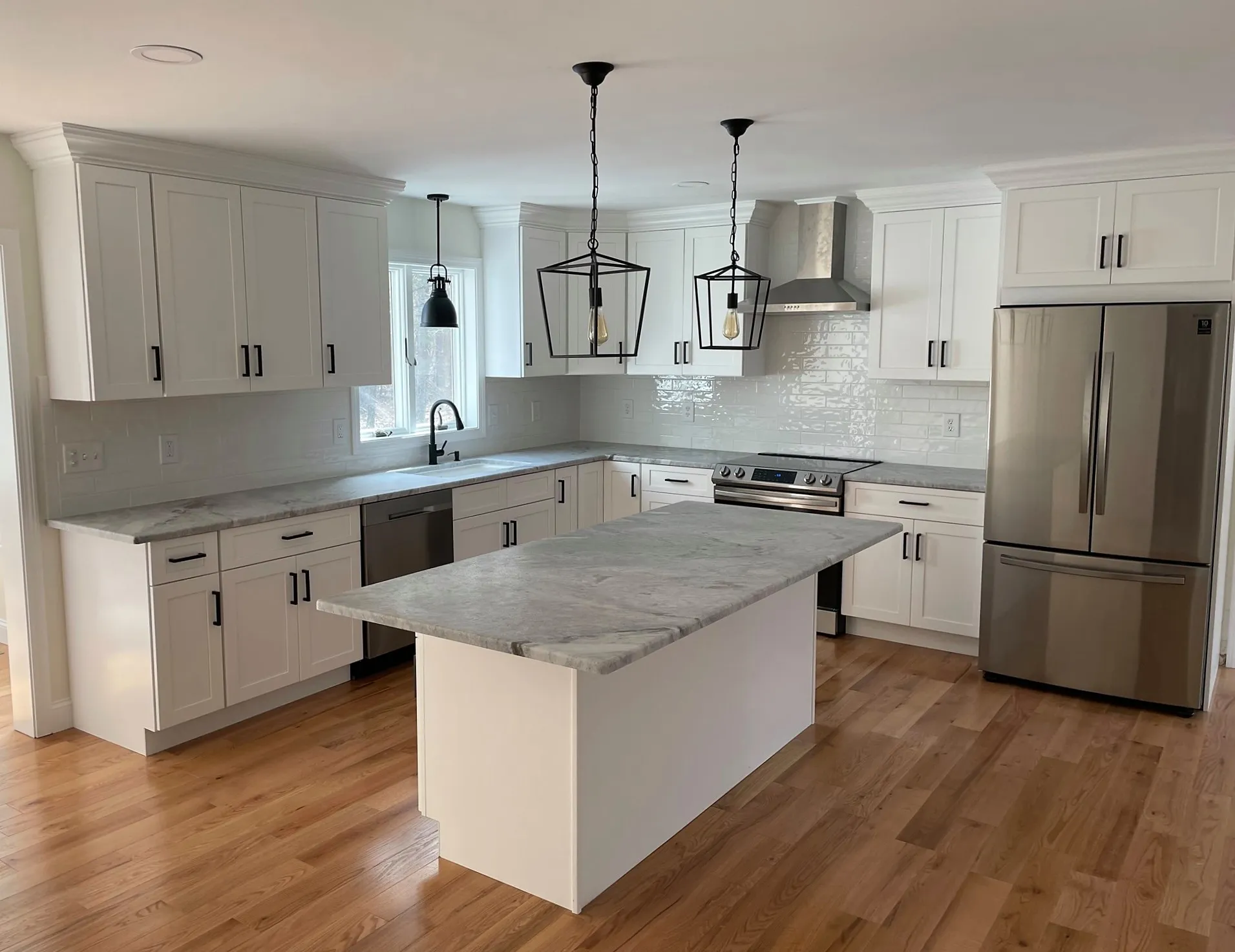 Silver Fantasy stone countertop leather finish